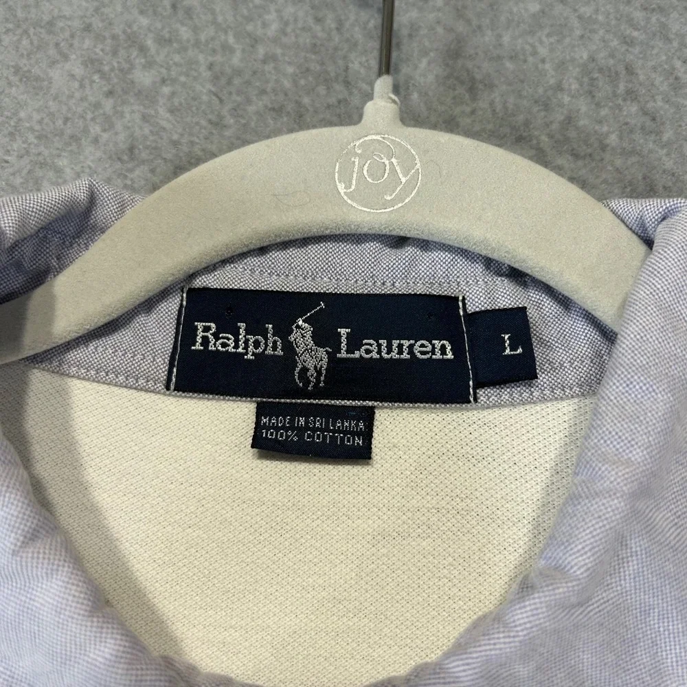 Vintage Ralph Lauren Polo Shirt Mens L White Cotton Preppy Classic 90's Y2K